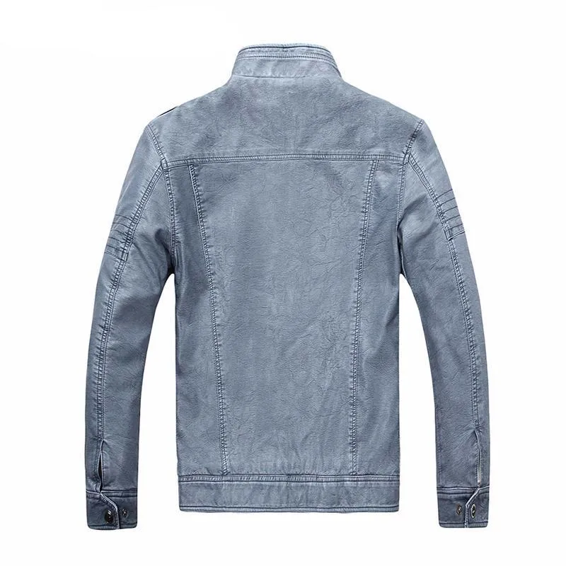 West Louis™ PU Leather Velvet Jacket