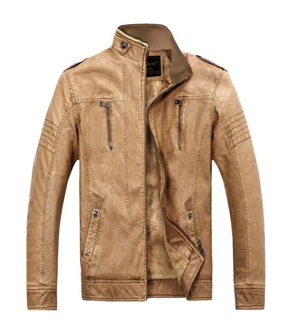 West Louis™ PU Leather Velvet Jacket