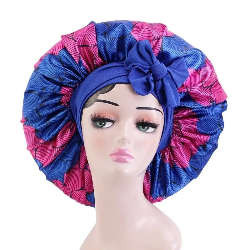 Wide Band Satin Bonnet Cap