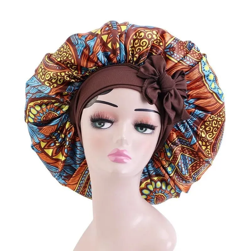 Wide Band Satin Bonnet Cap