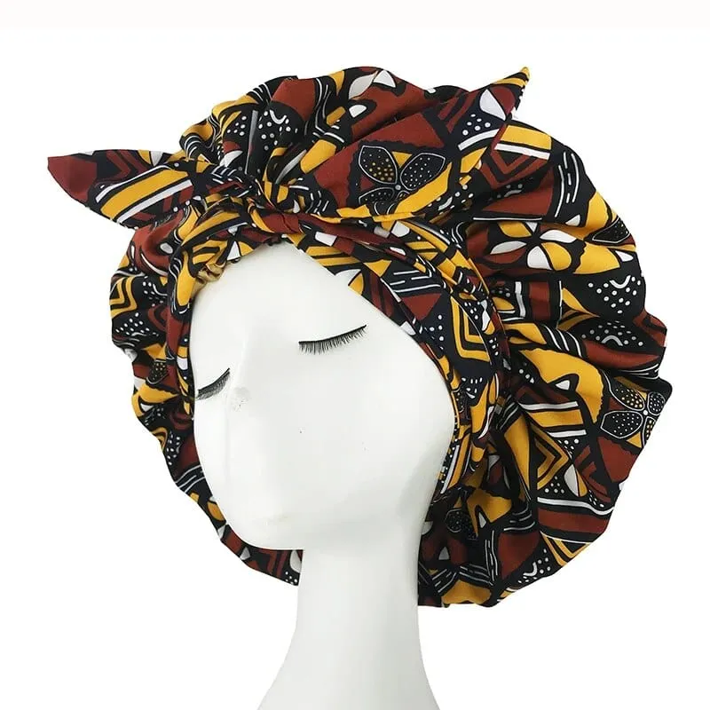 Wide Band Satin Bonnet Cap