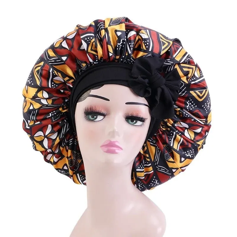 Wide Band Satin Bonnet Cap