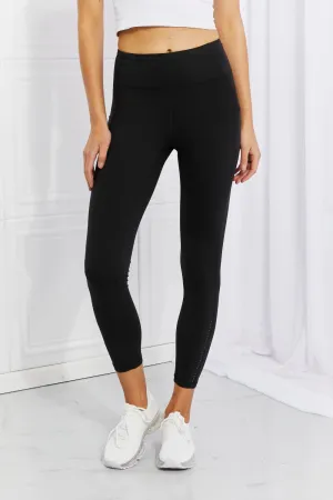 Wide Waistband Reflective Dot Black Active Leggings