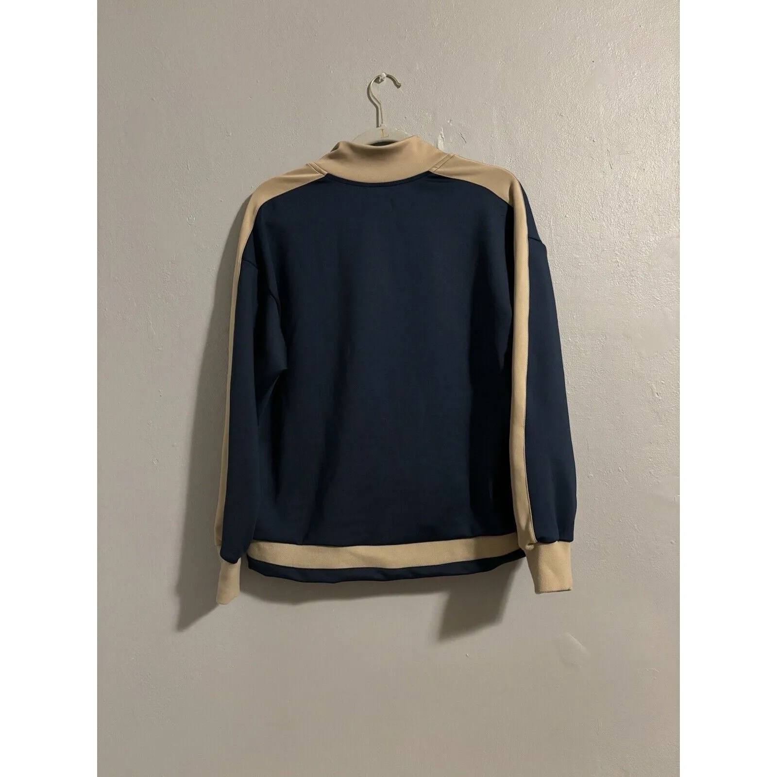 Wknd Nation Women's Two-Toned Half Zip Pullover – Blue & Cream, Size Medium