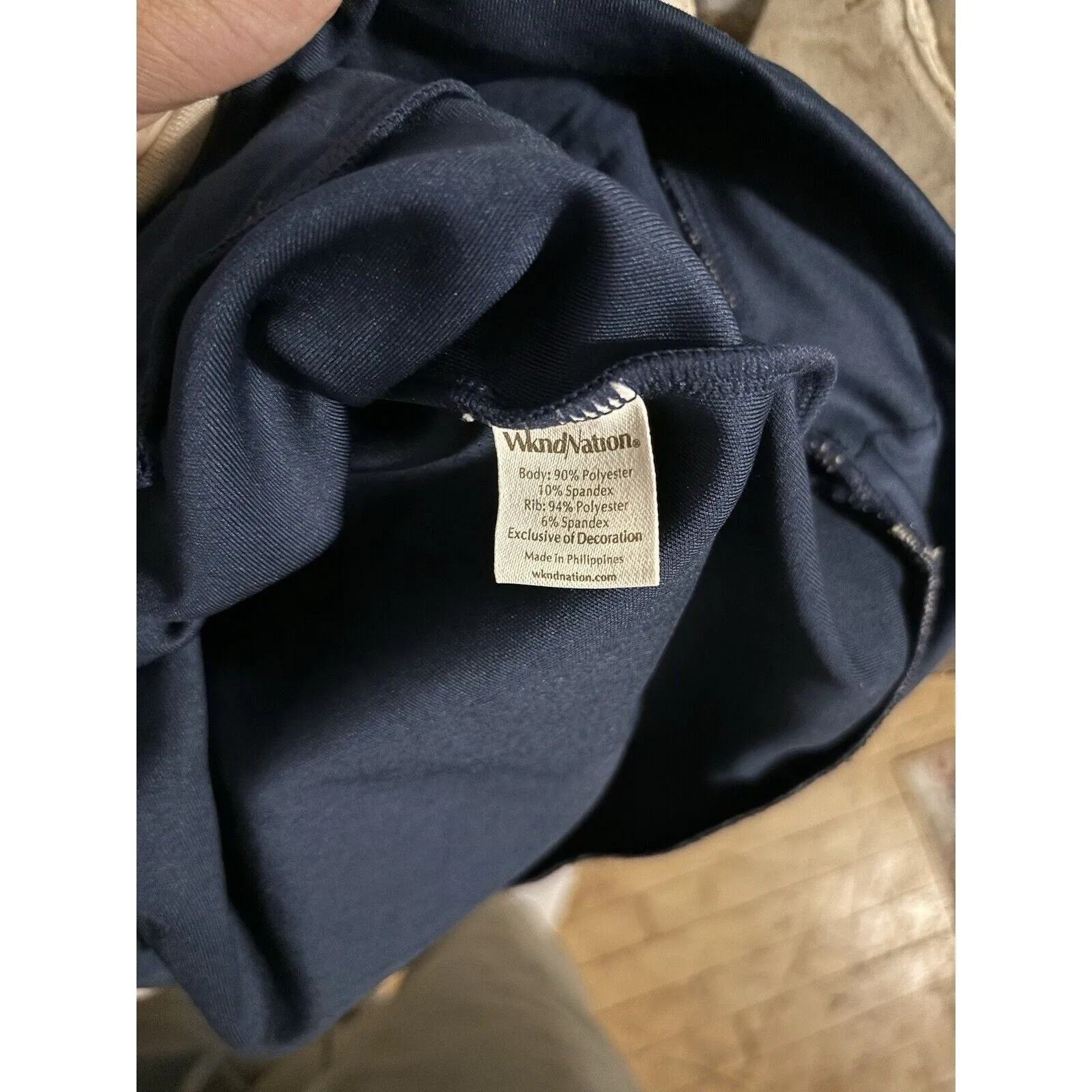 Wknd Nation Women's Two-Toned Half Zip Pullover – Blue & Cream, Size Medium