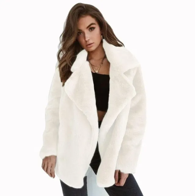 Women Faux Fur Coat Teddy Bear Jacket