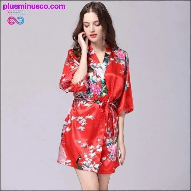 Women Faux Silk Robe Satin Wedding Bride Robe Large Size