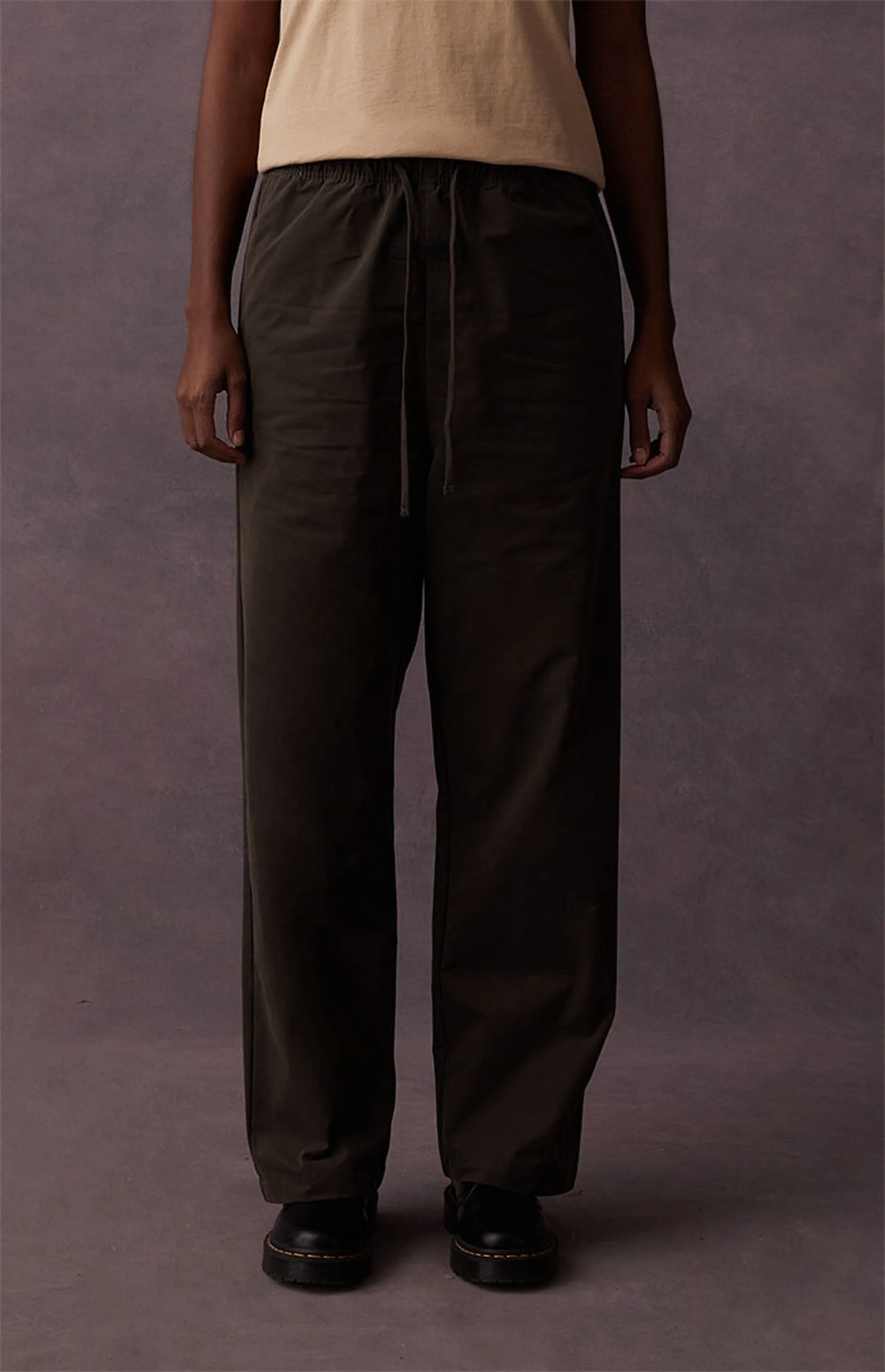 WOMEN RELAXED TROUSER OFF BLACK