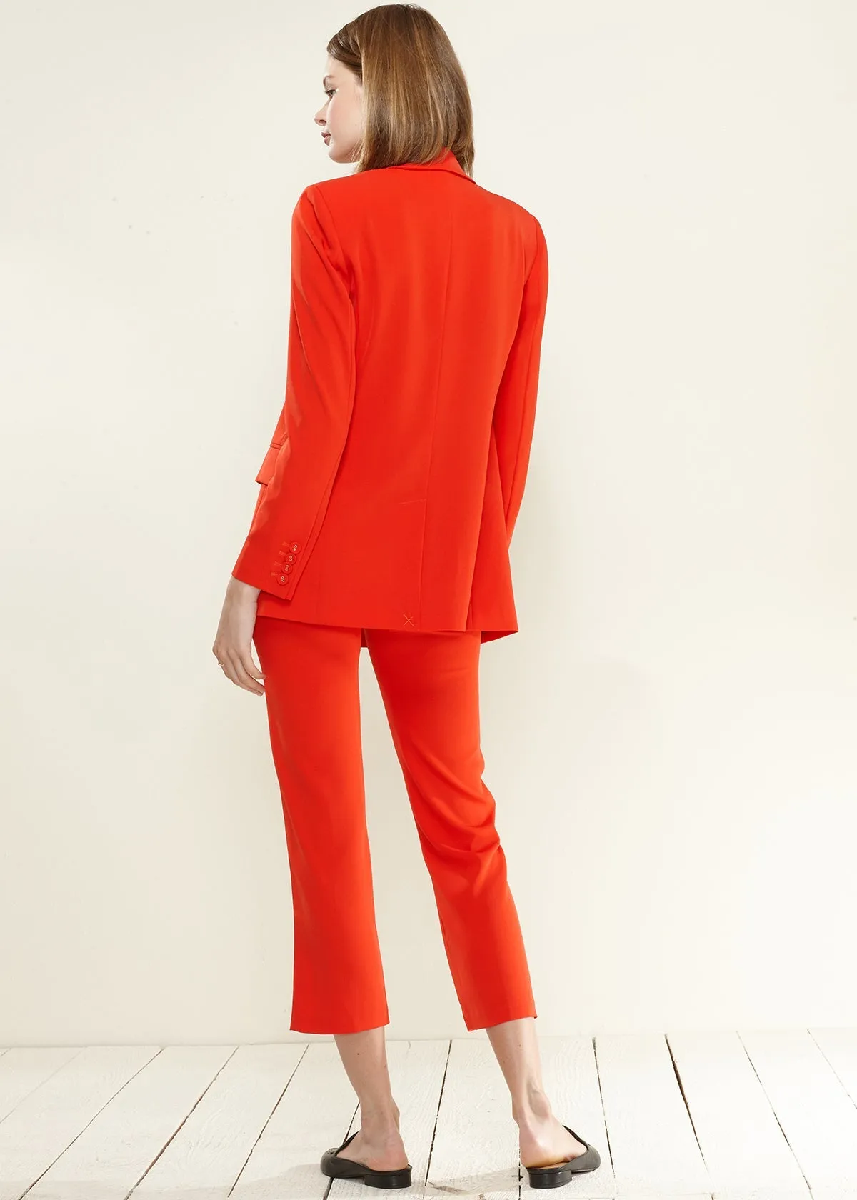 Women's Double Breasted Blazer In Poppy Red