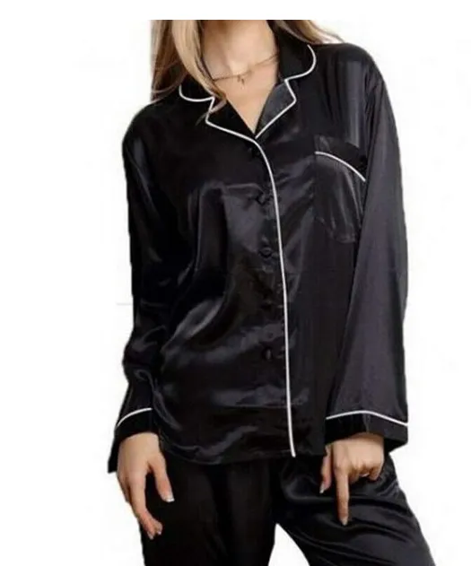 Womens Silk Satin Pajamas Set Sleepwear Loungewear