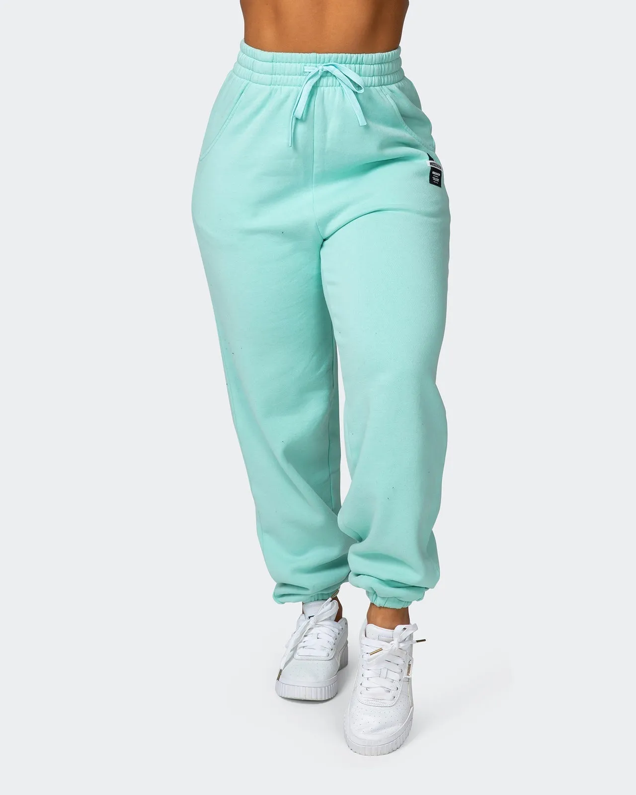 Womens Slouchy Vintage Trackies - Washed Peppermint