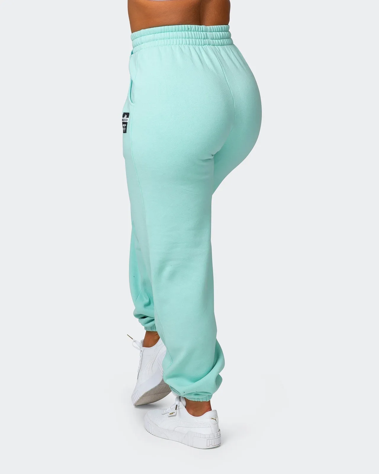 Womens Slouchy Vintage Trackies - Washed Peppermint