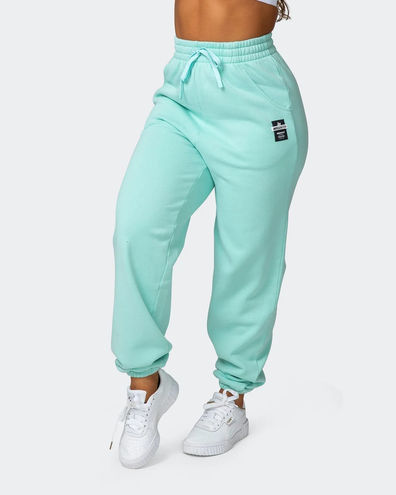 Womens Slouchy Vintage Trackies - Washed Peppermint
