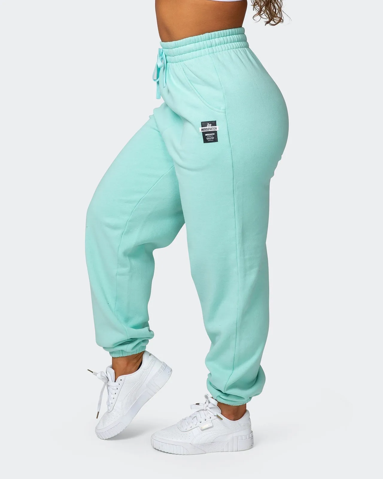 Womens Slouchy Vintage Trackies - Washed Peppermint