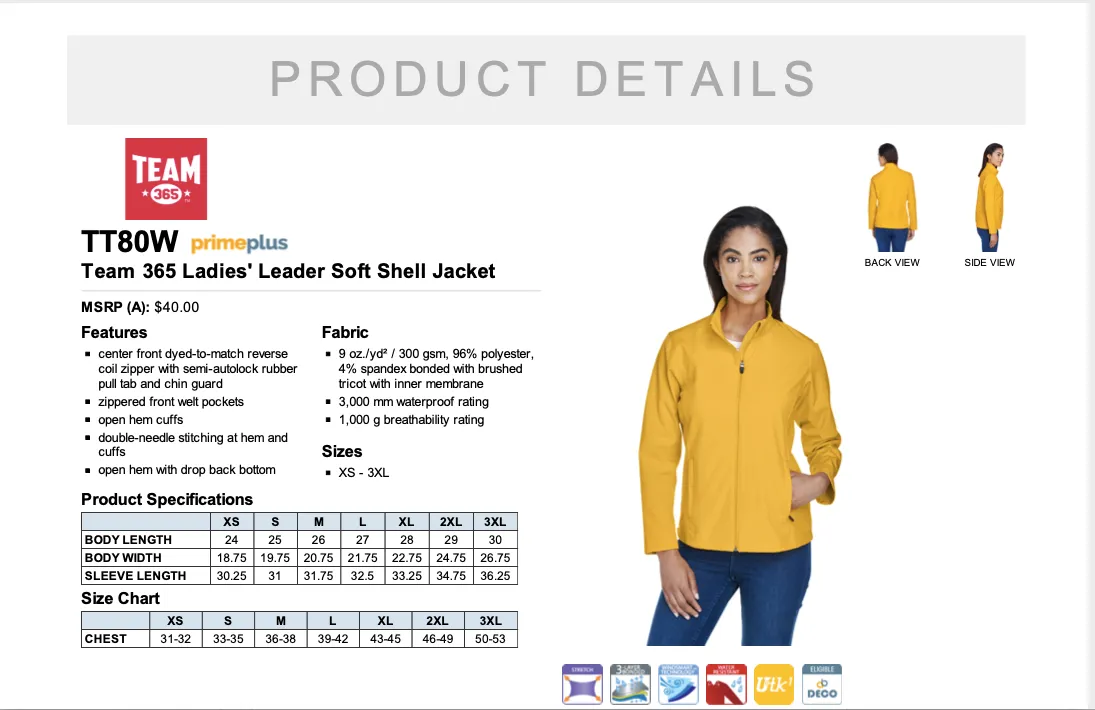 Women's Soft Shell Jacket - Sport Ath Gold