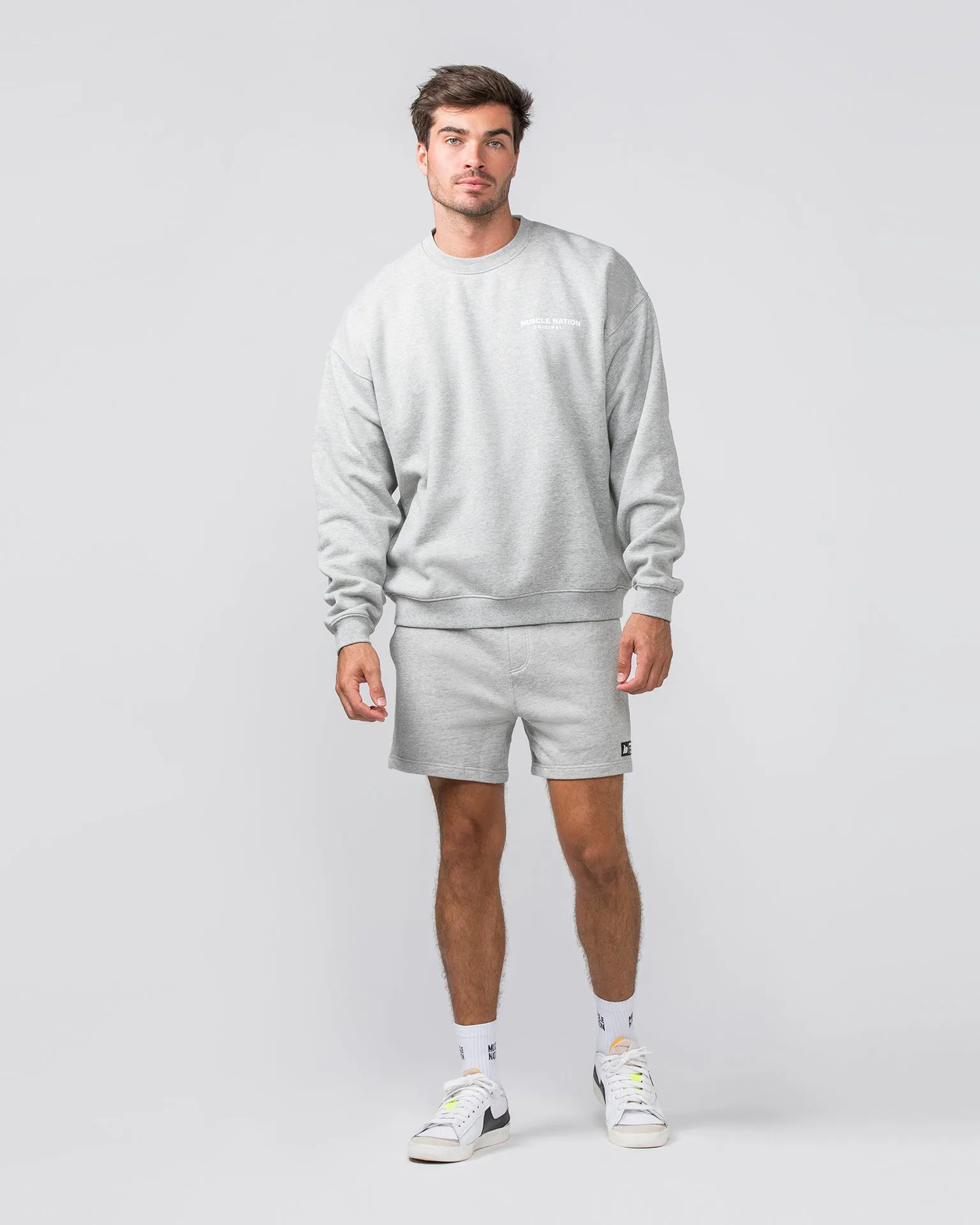 Worldwide Crew Pullover - Grey Marl