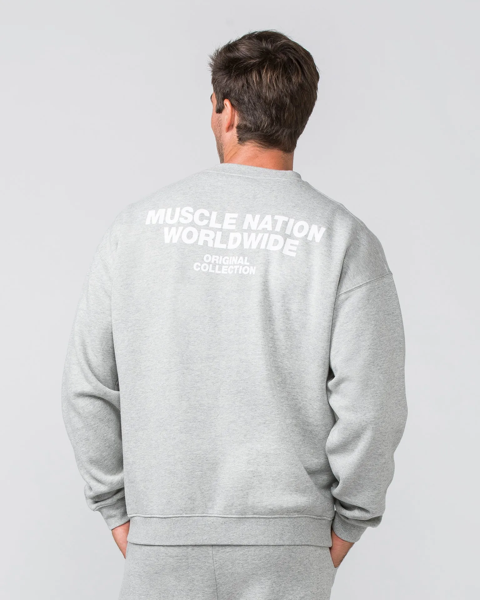 Worldwide Crew Pullover - Grey Marl