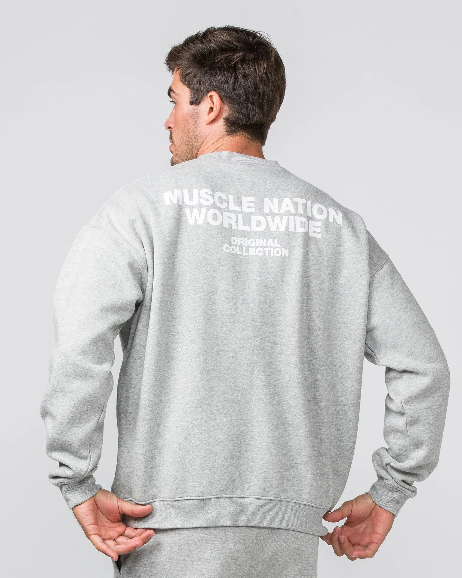 Worldwide Crew Pullover - Grey Marl