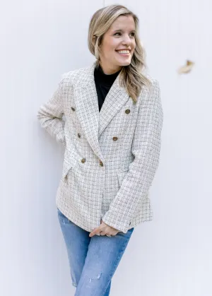 X The Textured Cream Blazer