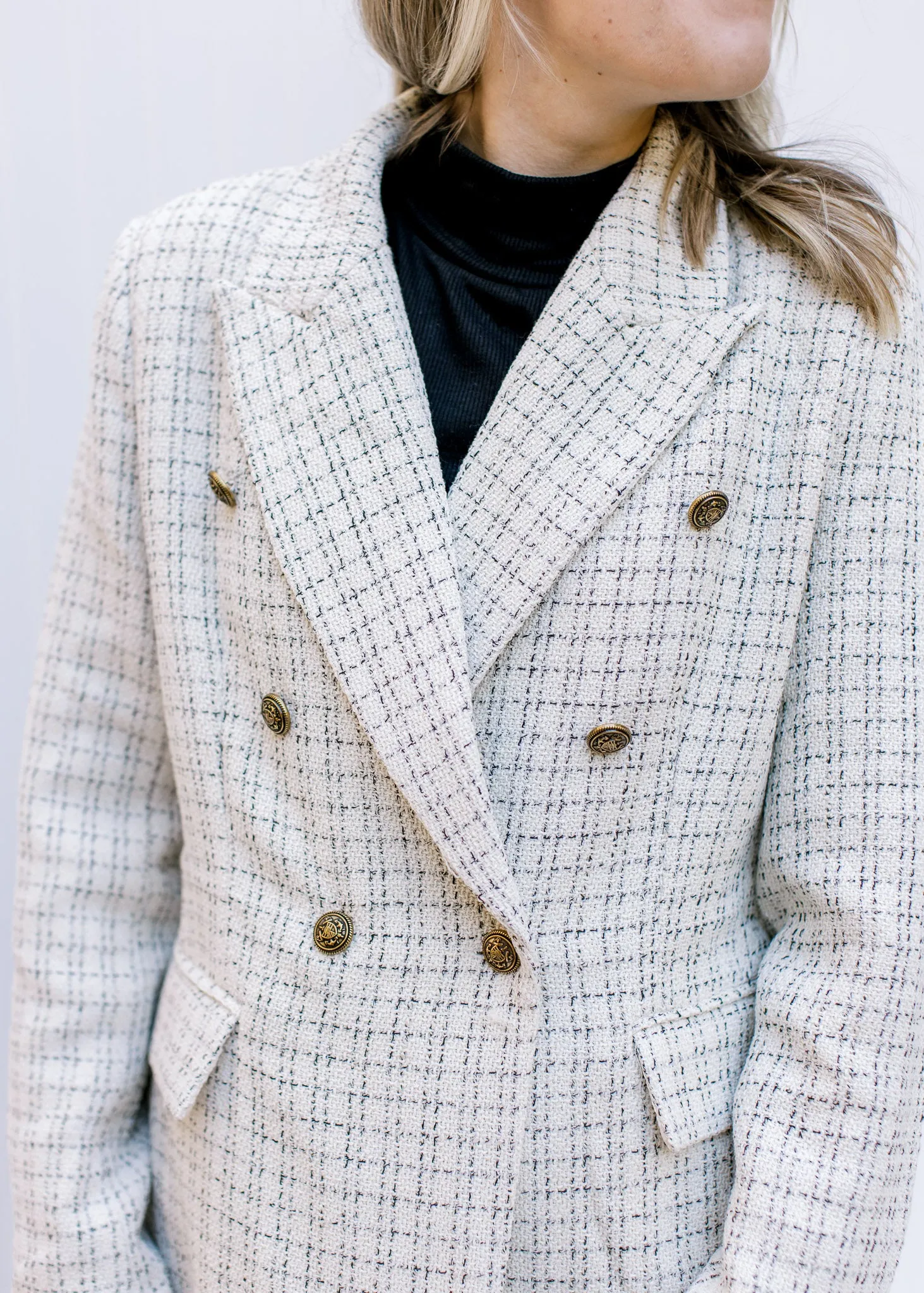 X The Textured Cream Blazer
