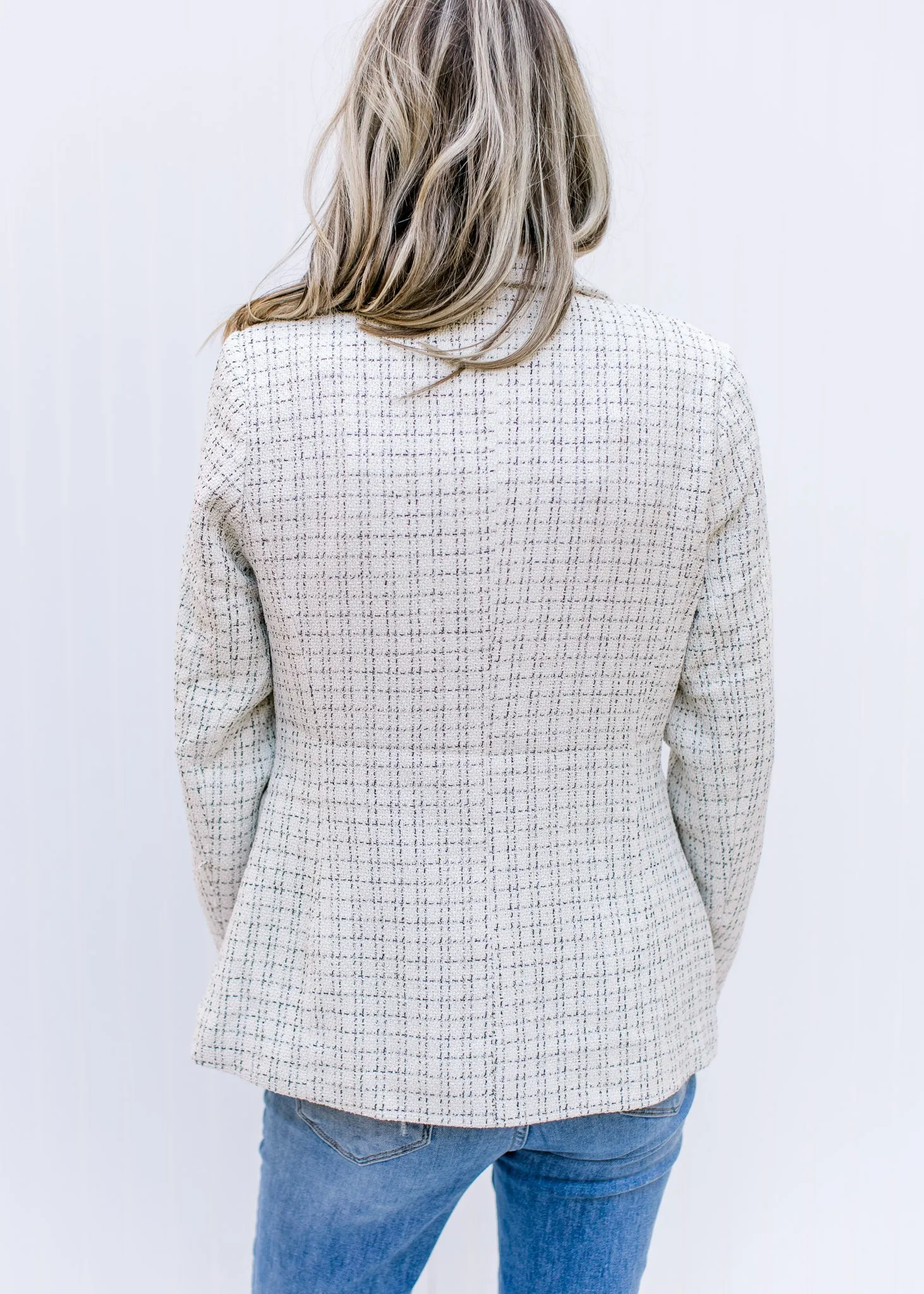 X The Textured Cream Blazer