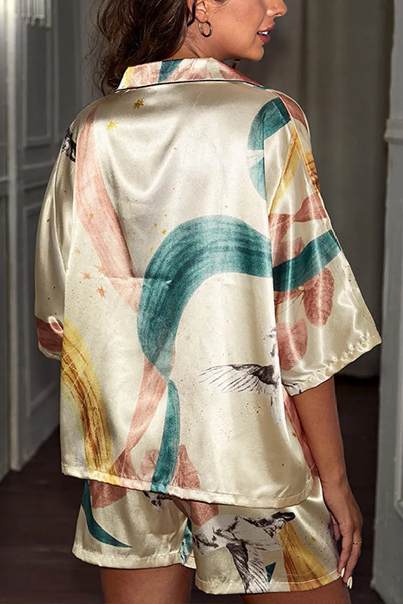 XK0205 Silky Shorts Pajamas Set