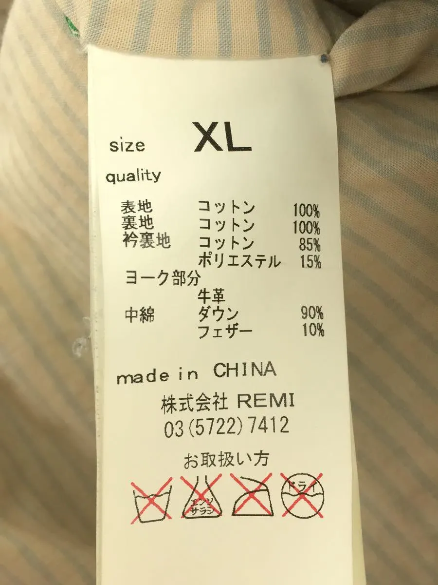 [XL] Remi Relief Denim Leather Down Vest