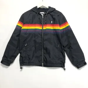 [XS] A Bathing Ape Bape Vintage Footsoldier Rainbow Nylon Hooded Jacket Black