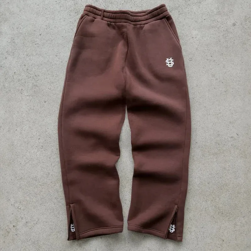 Y2k Street Wearing Solid Color Sport Pants Men and Women Couple Straight Leg Pants Hot