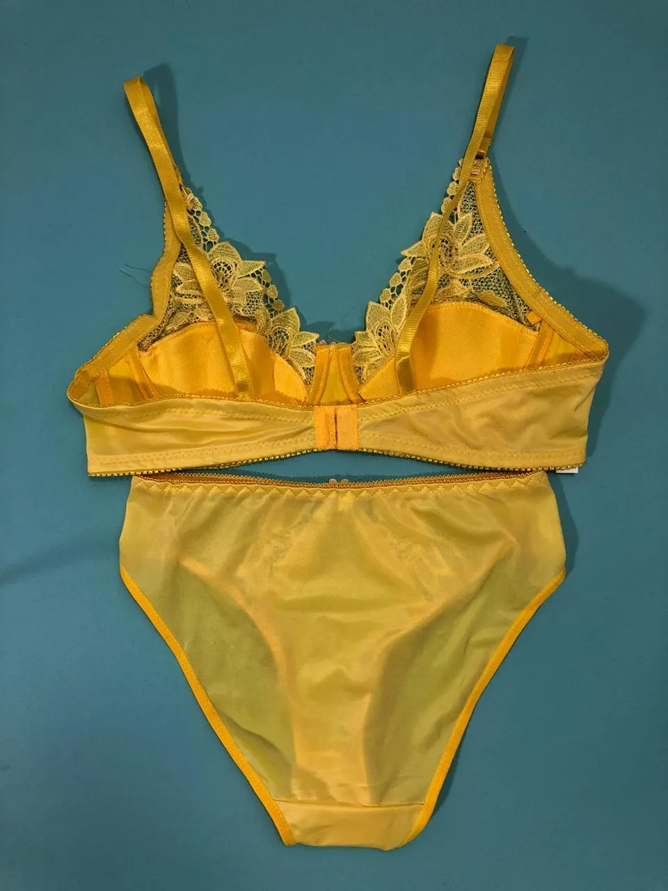 Yellow Bridal Bra Panty Sets - Non Psdded Underwired Bra Panty Set 2020