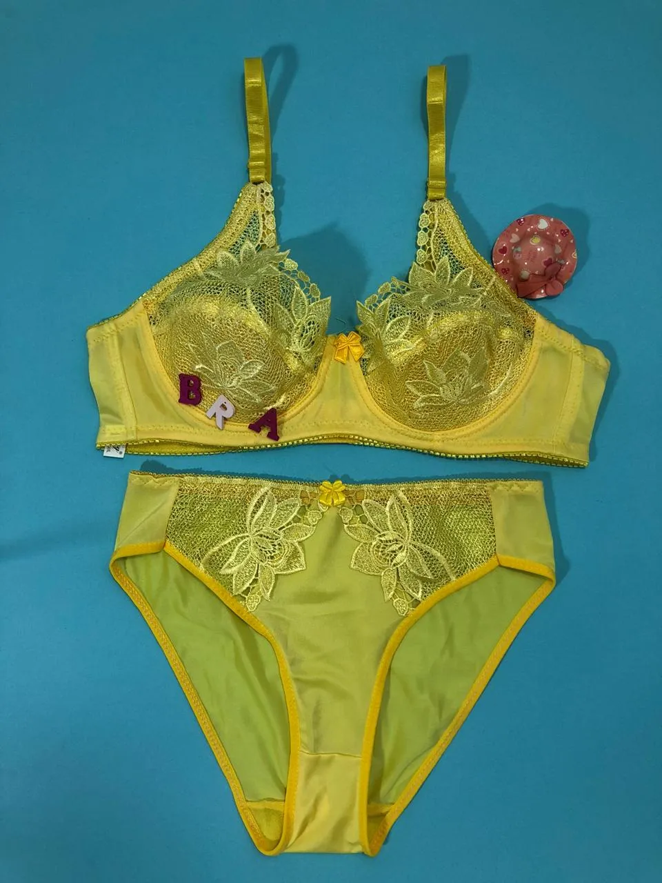 Yellow Bridal Bra Panty Sets - Non Psdded Underwired Bra Panty Set 2020