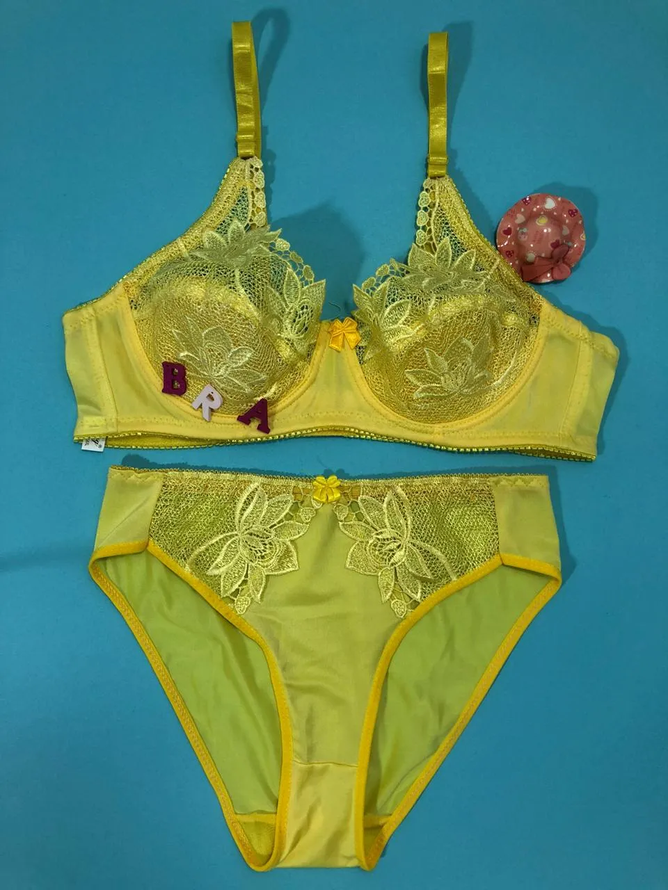 Yellow Bridal Bra Panty Sets - Non Psdded Underwired Bra Panty Set 2020