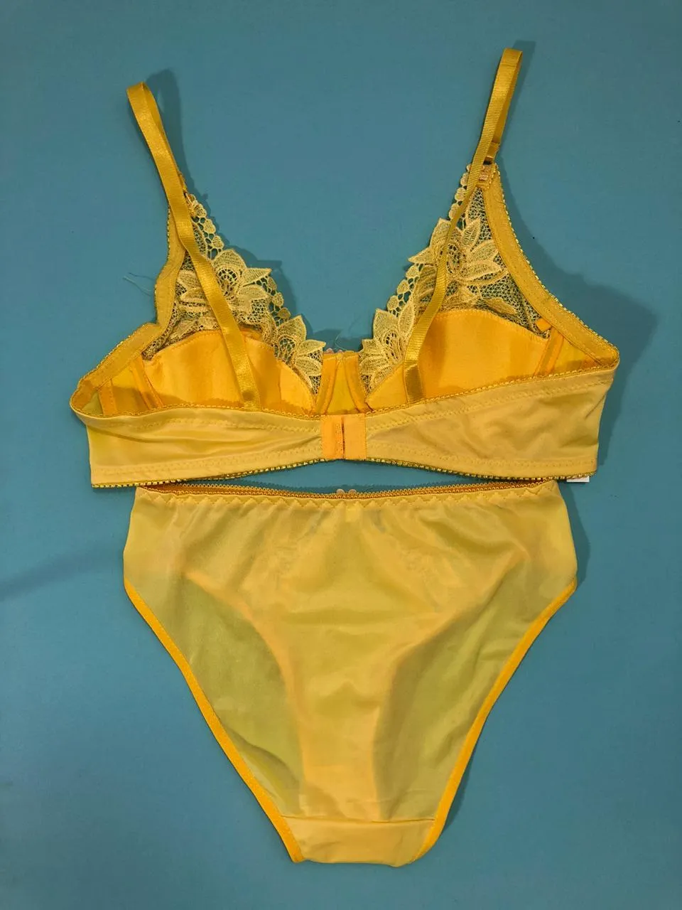 Yellow Bridal Bra Panty Sets - Non Psdded Underwired Bra Panty Set 2020