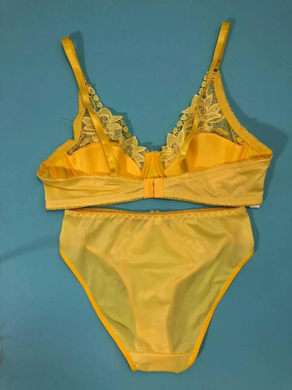 Yellow Bridal Bra Panty Sets - Non Psdded Underwired Bra Panty Set 2020