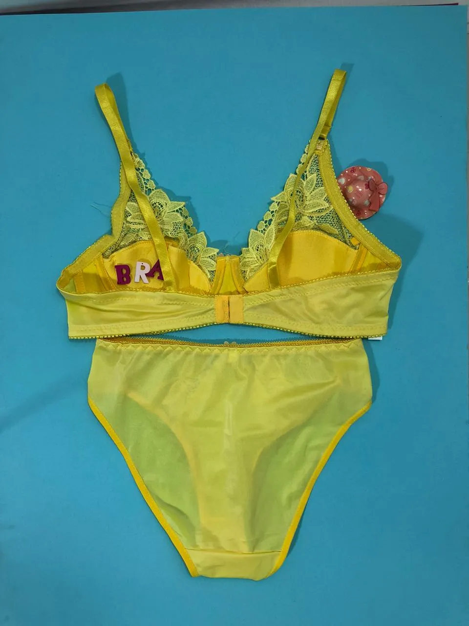 Yellow Bridal Bra Panty Sets - Non Psdded Underwired Bra Panty Set 2020