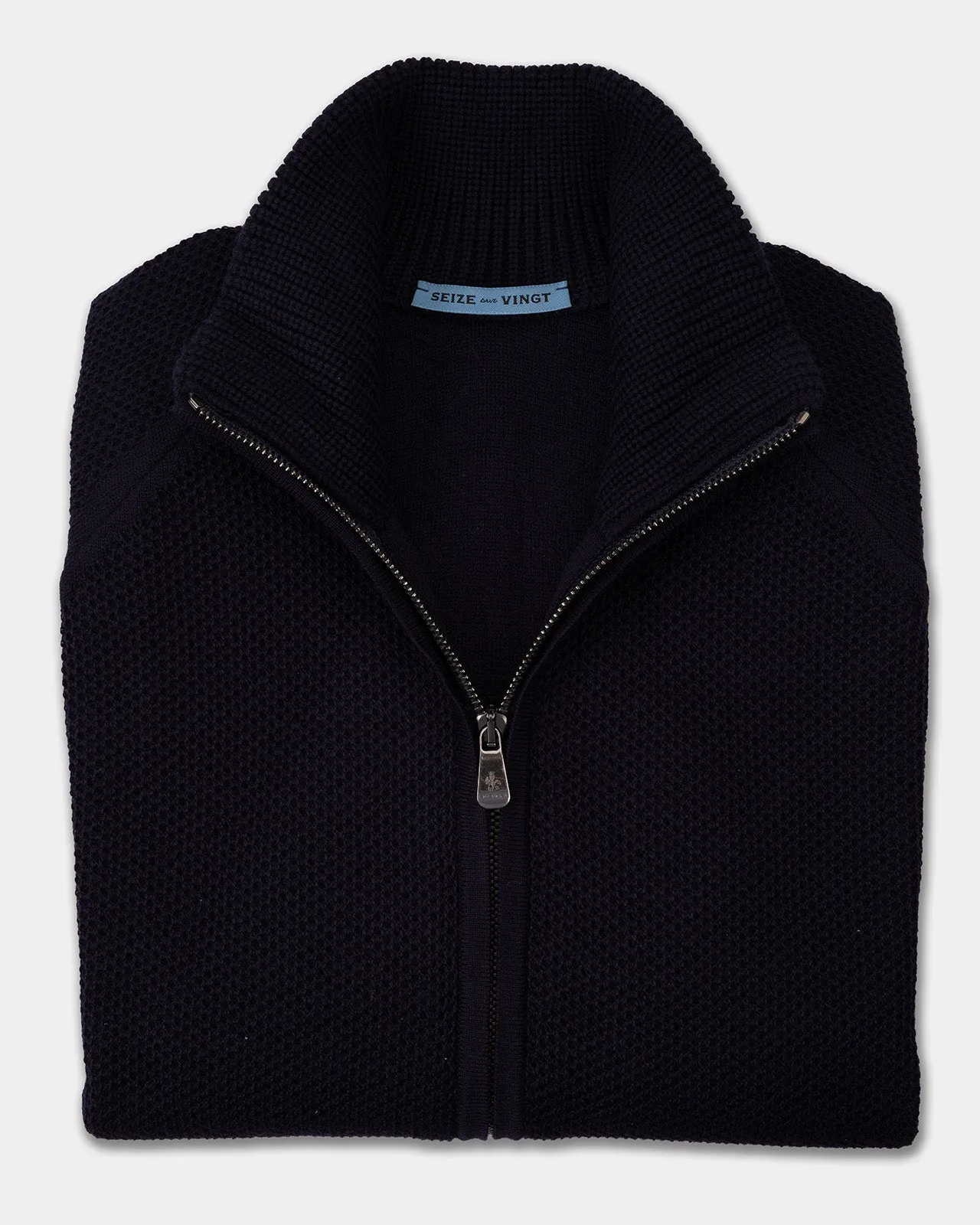 Zermatt Navy Wool Knit Bomber