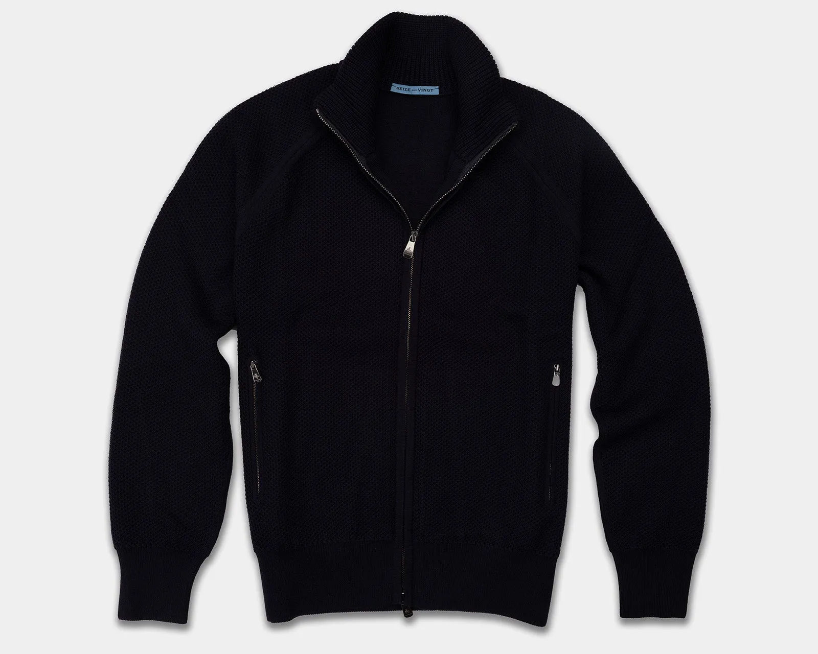 Zermatt Navy Wool Knit Bomber